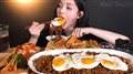 SUB)짜파게티 먹방 파김치 겉절이 군만두 꿀조합 리얼사운드 jjapagetti mukbang asmr eating show 炸酱方便面 fried eggs 目玉焼き