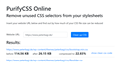 PurifyCSS Online - Remove unused CSS