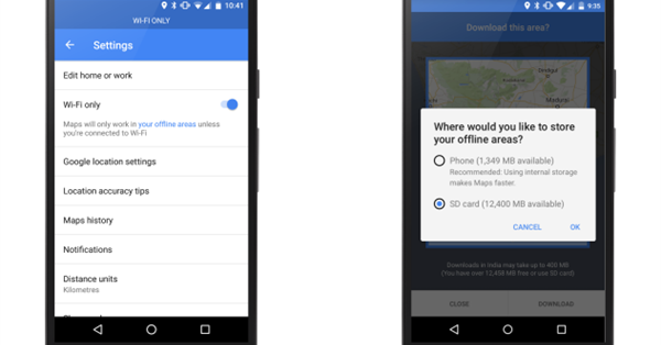 В Google Maps для Android появился режим Wi-Fi only и загрузка карт на SD