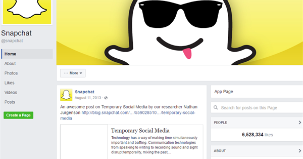 Snapchat закрыл публичную страницу на Facebook