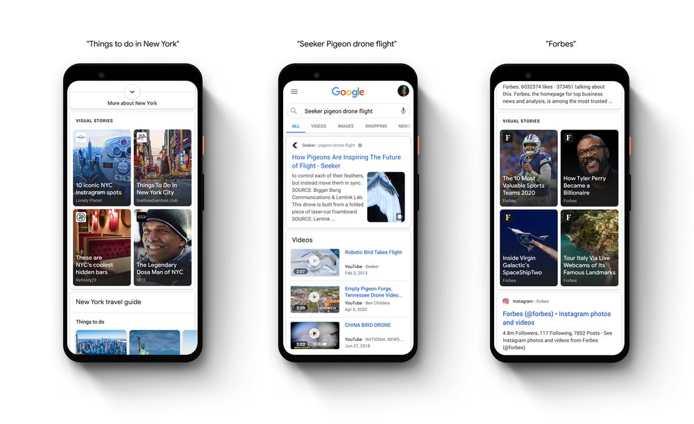 Google добавил Web Stories в ленту рекомендаций Discover