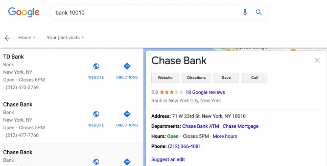 Google перестал показывать отзывы для банков в Local Pack