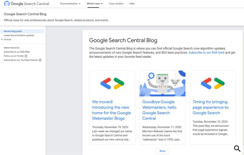 Google перенёс блоги для вебмастеров на новый сайт