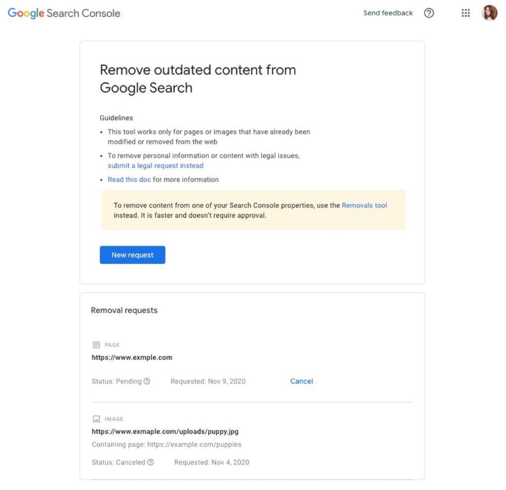 Google обновил инструмент удаления устаревшего контента