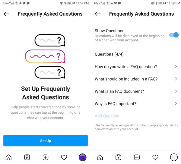 Instagram тестирует новую функцию FAQ для бизнес-аккаунтов