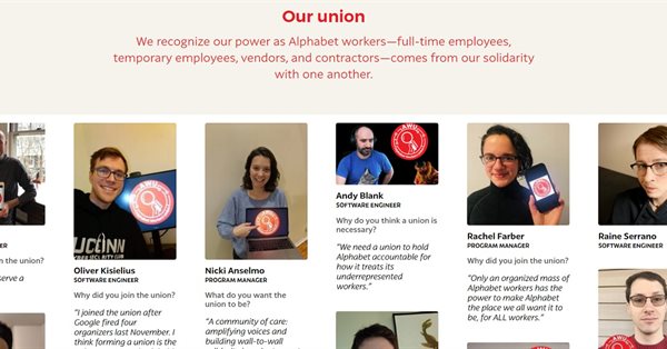 Работники Alphabet создали профсоюз