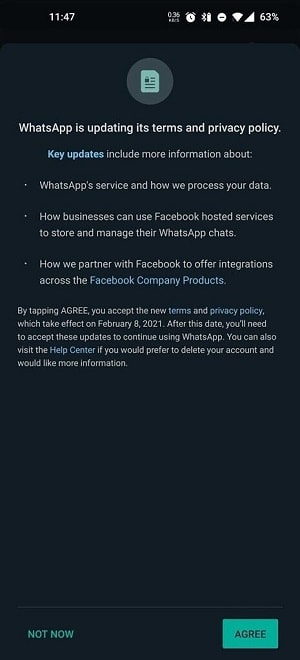 WhatsApp обновил условия использования, чтобы обмениваться данными с Facebook