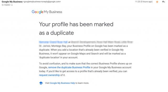 Google Мой бизнес начал оповещать компании о блокировке по email