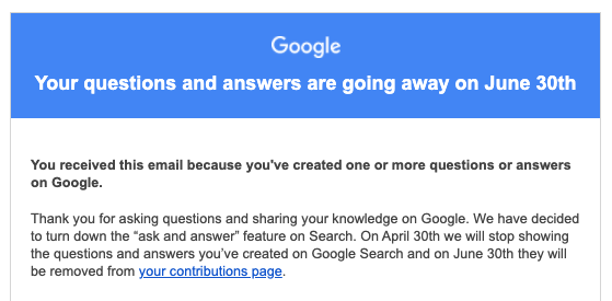 Google решил отказаться от функции «Вопросы и ответы» в поиске