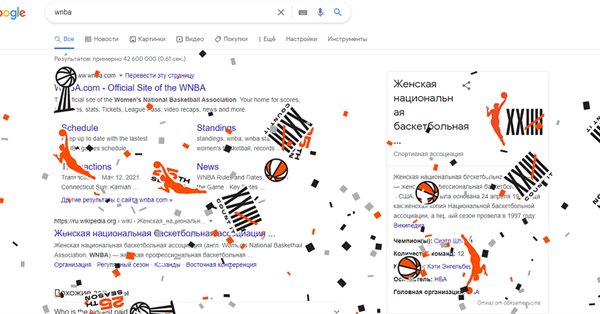 В Google появилась пасхалка в честь 25-й годовщины WNBA