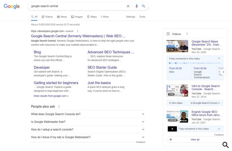 Google тестирует показ видео справа от основных результатов поиска