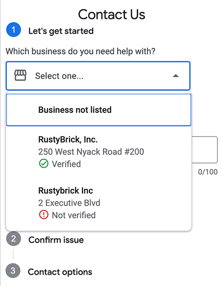 Google Мой бизнес обновил форму для связи со службой поддержки