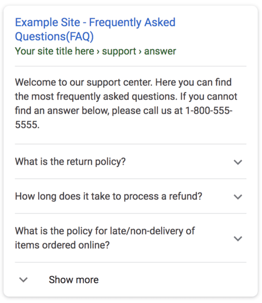 Google уменьшил количество пунктов в расширенных результатах FAQ