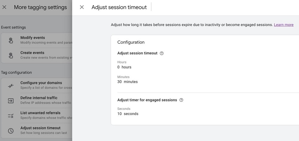 В Google Analytics 4 теперь можно настраивать время ожидания для сеансов