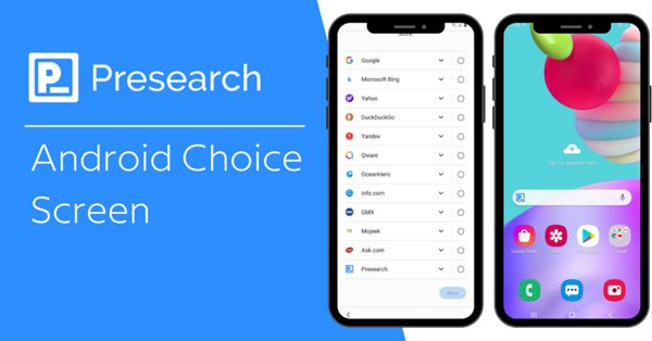 Presearch вошла в список поисковых систем для выбора на Android в ЕС