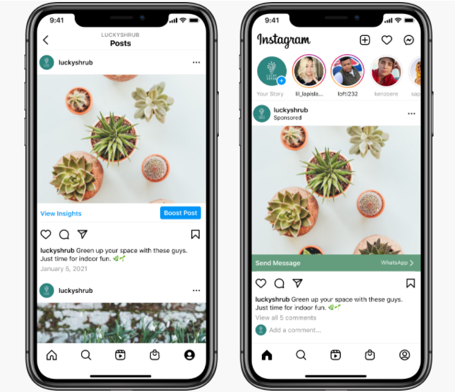 Instagram позволил компаниям привязывать к профилю бизнес-аккаунт WhatsApp