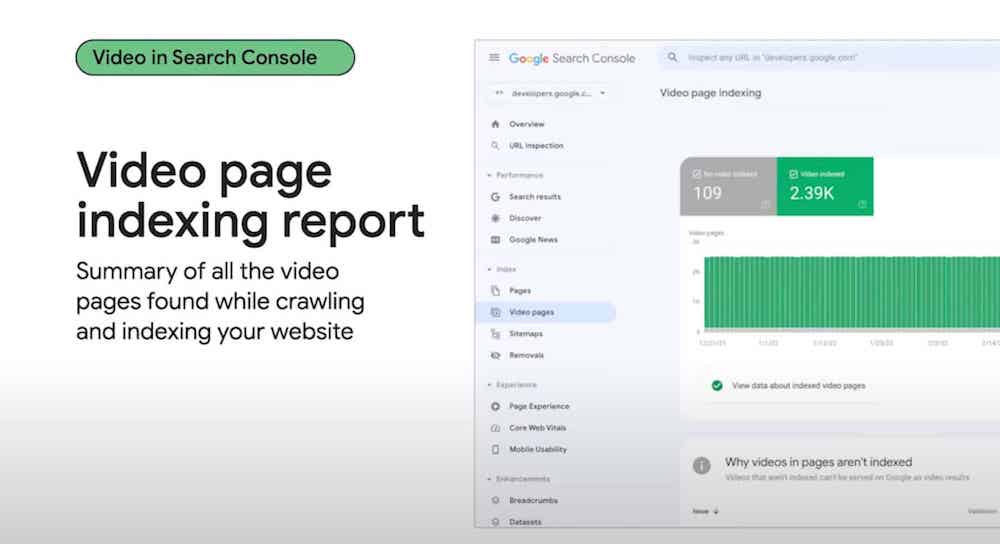 В Google Search Console появится отчет об индексации страниц с видеоконтентом
