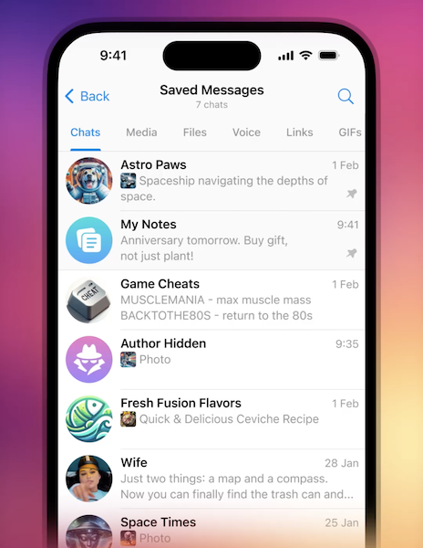 Telegram представил Избранное 2.0