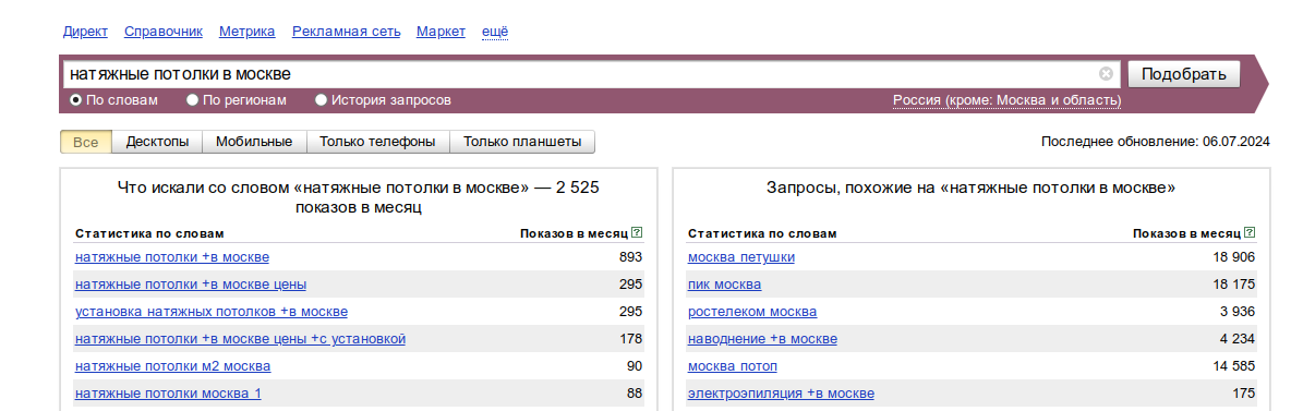 потолки